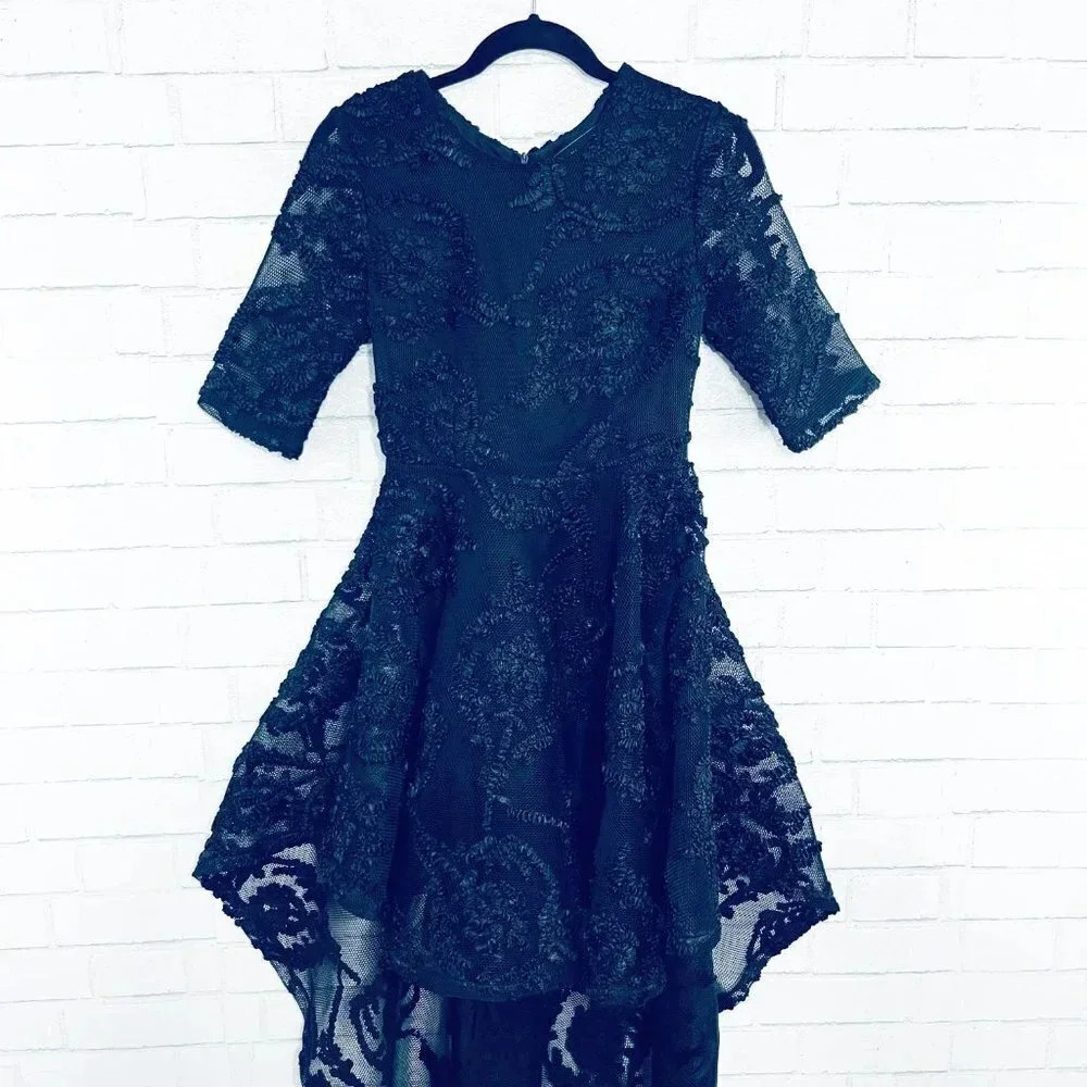 Akira Chicago Black High Low Lace Cinderella Dress Women's Size Small NEW - Picture 6 of 12